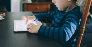 a kid trying to reduce screen time