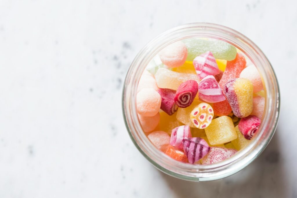 A jar full of sugar free candy