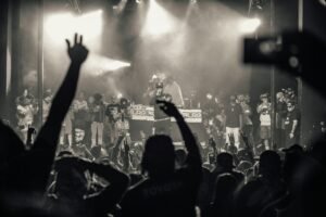 Rapper performing uk drill in concert